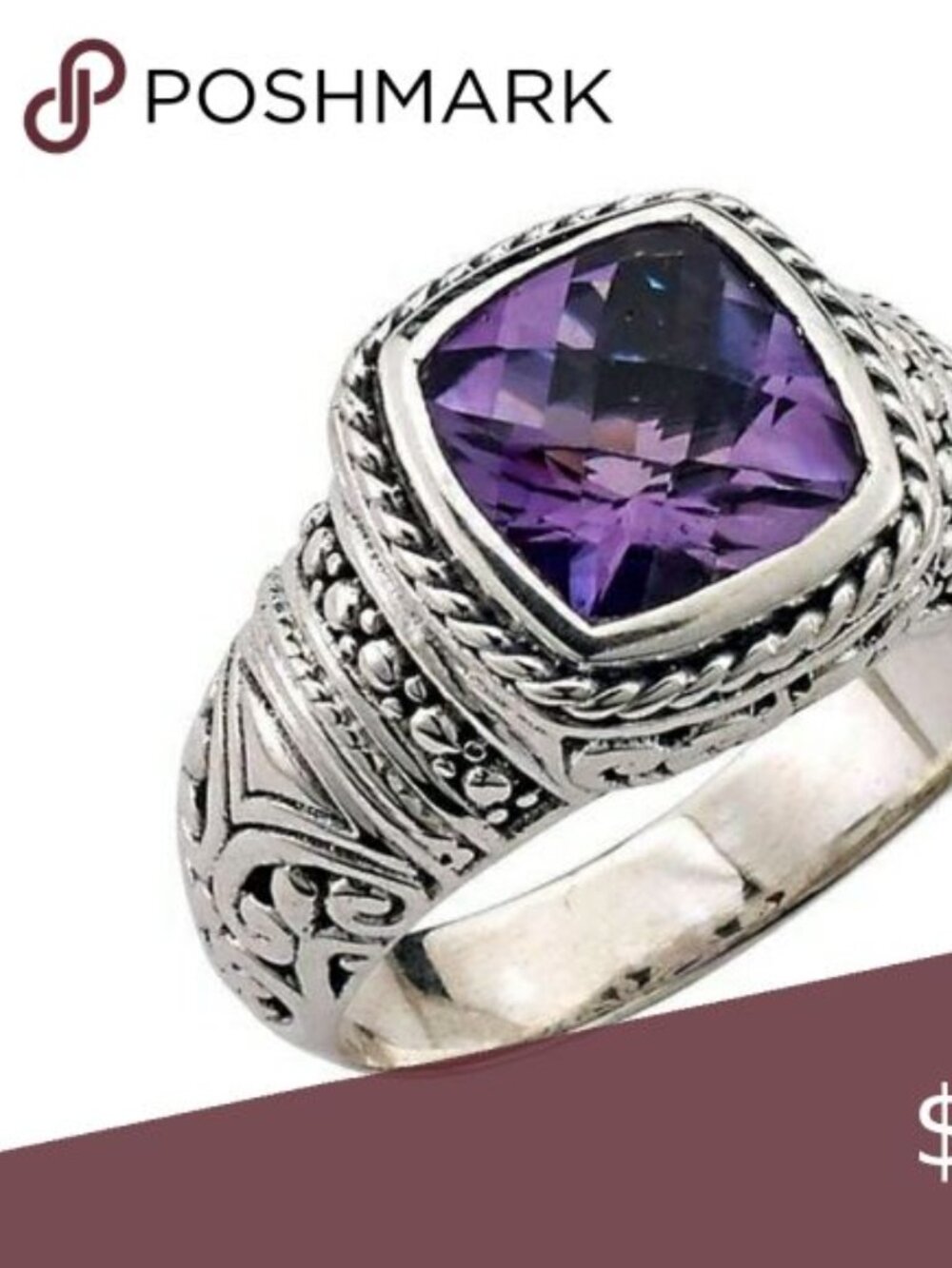 BJC Samuel Benham AMETHYST Ring 925, Size 7